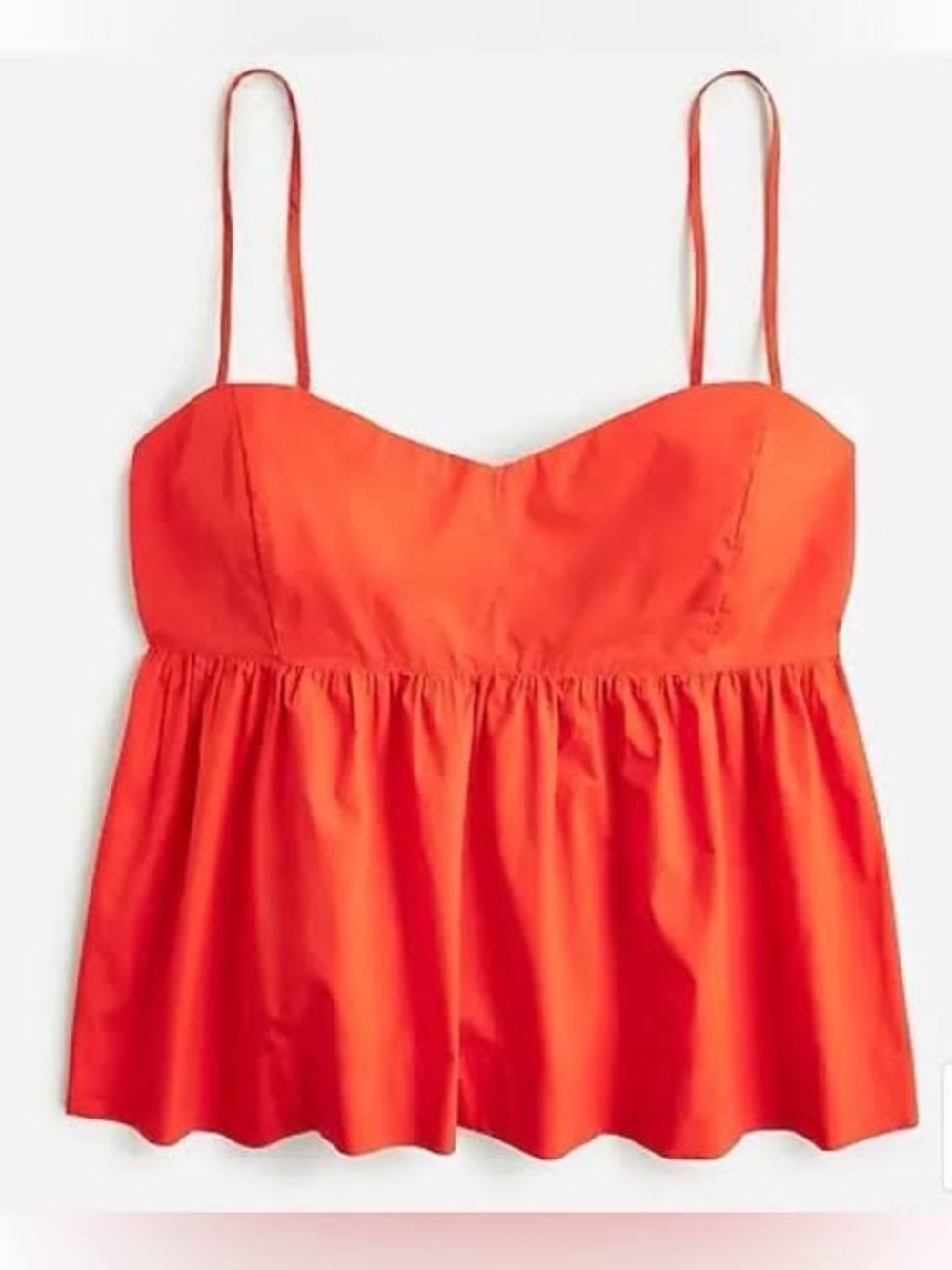 J. Crew Flowy Cotton Poplin Camisole Tank Top in Poppy Red. Size Small